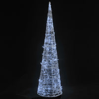 Piramide Decorativa Cono Luce LED Acrilico Bianco Freddo 90 cm 329802