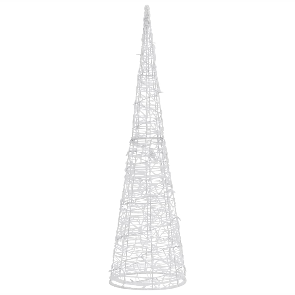 Piramide Decorativa Cono di Luce LED Acrilico Bianco Freddo 90cm