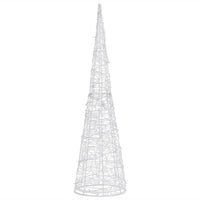 Piramide Decorativa Cono di Luce LED Acrilico Bianco Freddo 90cm