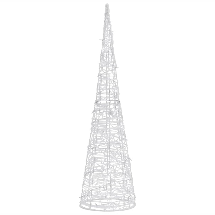 Piramide Decorativa Cono di Luce LED Acrilico Bianco Freddo 90cm