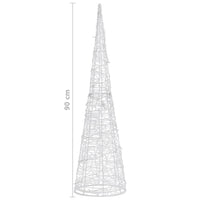 Piramide Decorativa Cono di Luce LED Acrilico Bianco Freddo 90cm
