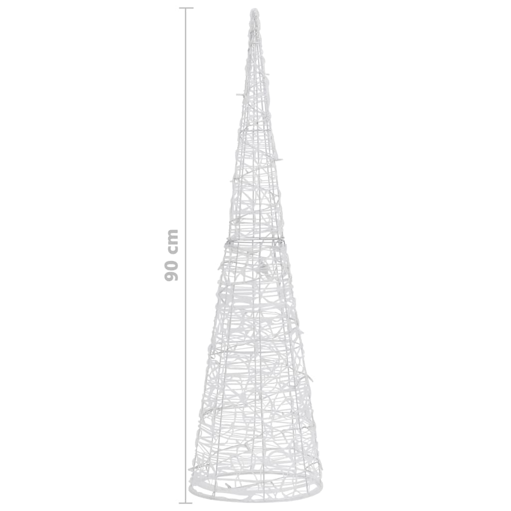 Piramide Decorativa Cono Luce LED Acrilico Bianco Freddo 90 cm 329802