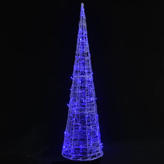 Piramide Decorativa Cono di Luce LED Acrilico Blu 90 cm 329803