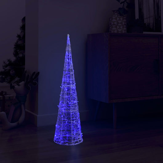 Piramide Decorativa Cono di Luce LED Acrilico Blu 90 cm 329803