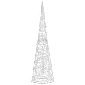 Piramide Decorativa Cono di Luce LED Acrilico Bianco Caldo 120cm 329805