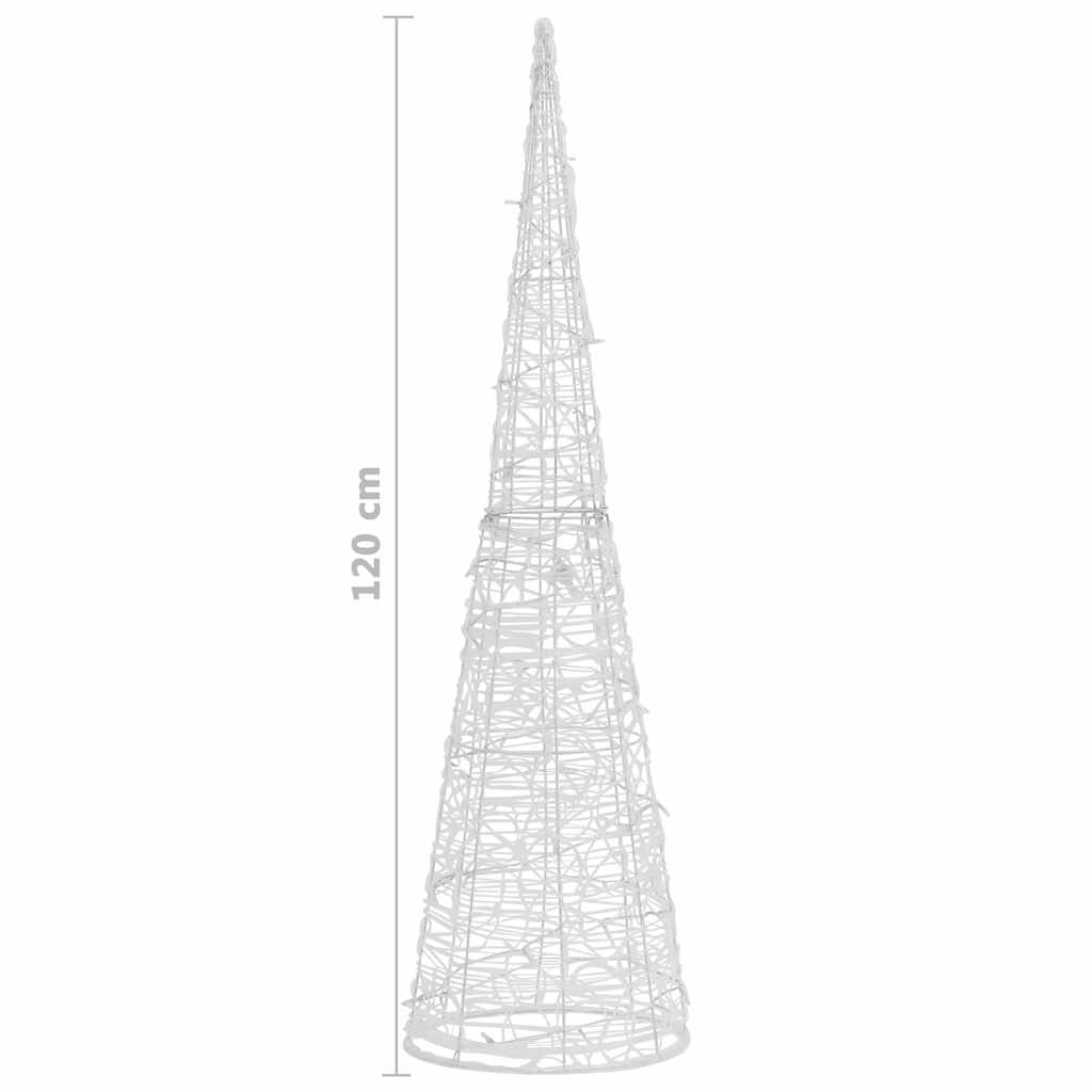 Piramide Decorativa Cono di Luce LED Acrilico Bianco Caldo 120cm 329805