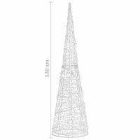 Piramide Decorativa Cono di Luce LED Acrilico Bianco Caldo 120cm 329805