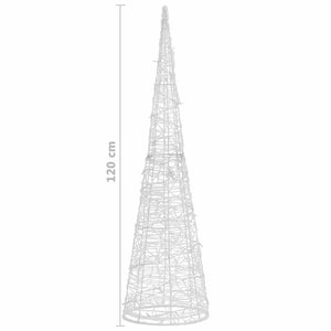 Piramide Decorativa Cono di Luce LED Acrilico Bianco Caldo 120cm 329805