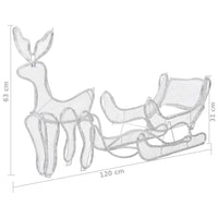 Decorazione Luminosa Natalizia Slitta e Renna con Rete 432 LED 329816