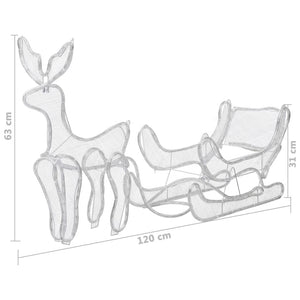Decorazione Luminosa Natalizia Slitta e Renna con Rete 432 LED 329816