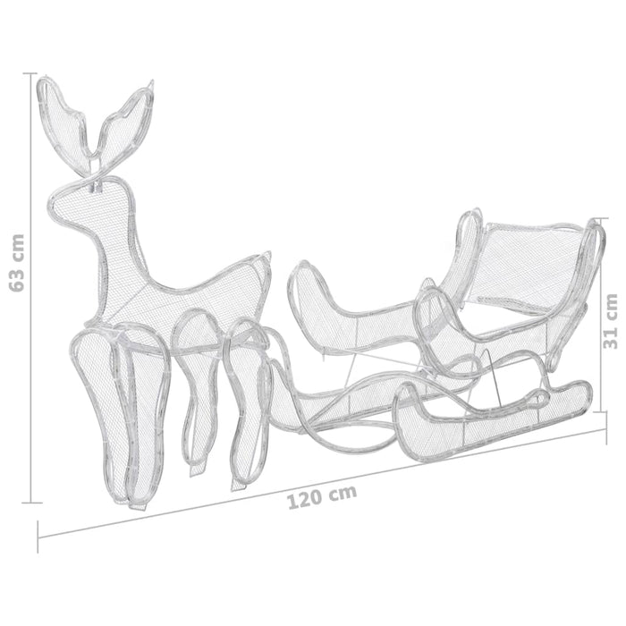 Decorazione Luminosa Natalizia Slitta e Renna con Rete 432 LED 329816