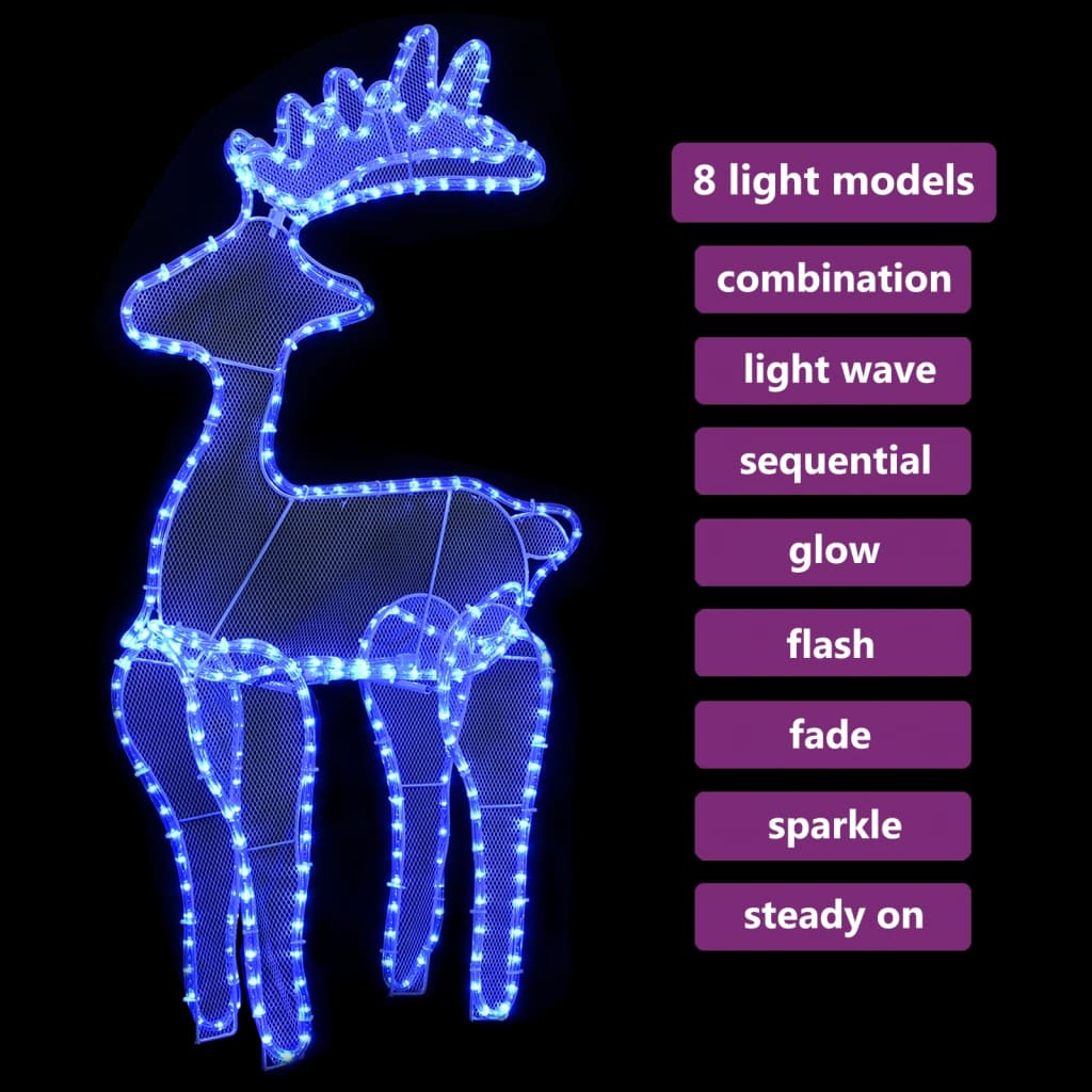 Decorazione Natalizia Renna in Rete con 306 LED 60x24x89 cm 329824