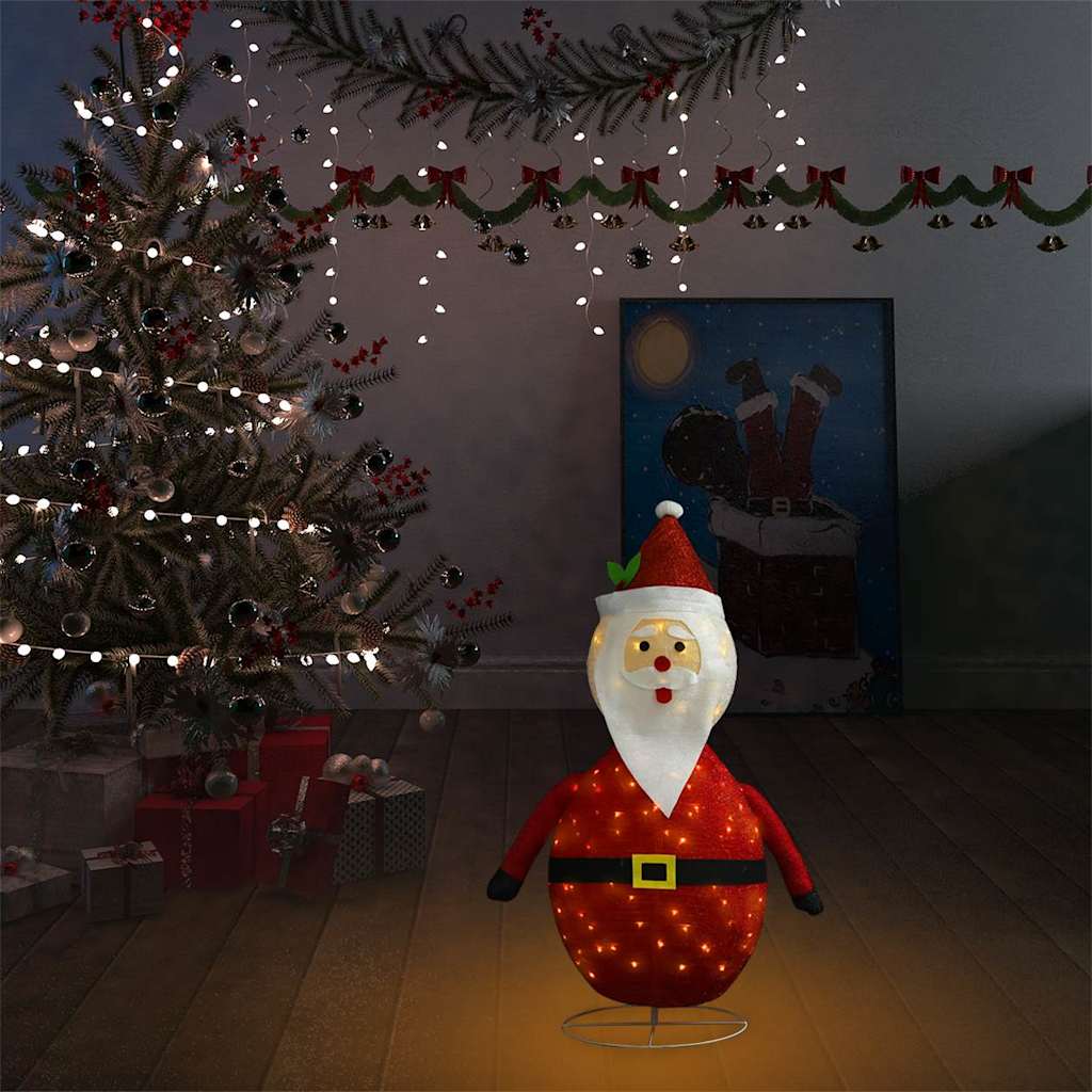 Figura Decorativa Babbo Natale con LED-Luci decorative natalizie Tessuto Lusso 60 cm