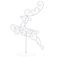 Decorazione Slitta Renne in Acrilico 260x21x87cm Bianco Caldo 328509