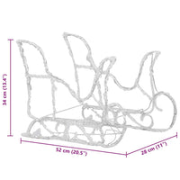 Decorazione Natalizia Renne e Slitta 160 LED 130 cm in Acrilico cod mxl 41927