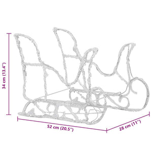 Decorazione Natalizia Renne e Slitta 160 LED 130 cm in Acrilico cod mxl 41927