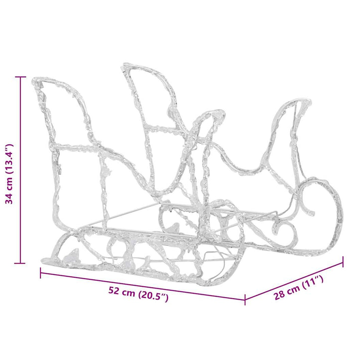 Decorazione Natalizia Renne e Slitta 160 LED 130 cm in Acrilico 328514