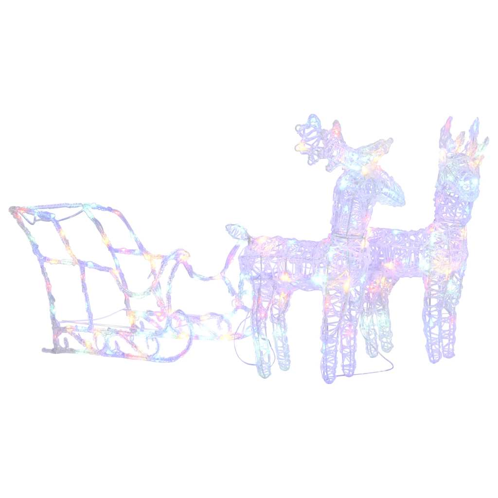 Decorazione Natalizia Renne e Slitta 160 LED 130 cm in Acrilico 328522