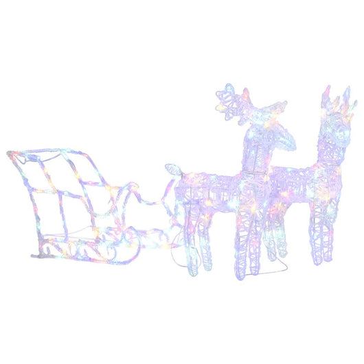 Decorazione Natalizia Renne e Slitta 160 LED 130 cm in Acrilico 328522