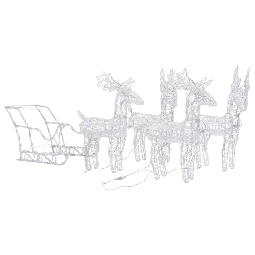 Decorazione Natalizia Renne e Slitta 280x28x55 cm in Acrilico cod mxl 44168