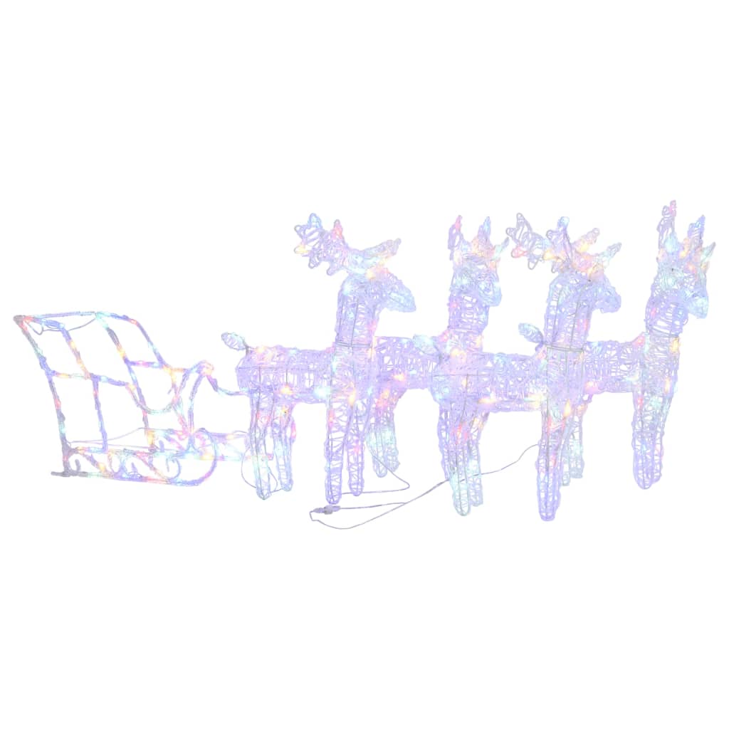 Decorazione Natalizia Renne e Slitta 280x28x55 cm in Acrilico 328532