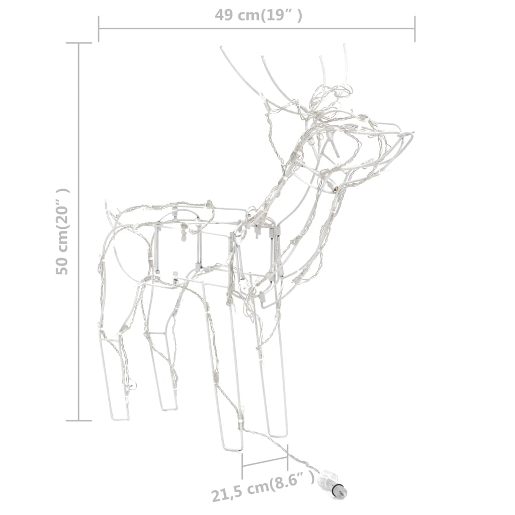 Decorazioni di Natale a Forma di Renne 3 pz 229 LED 328540