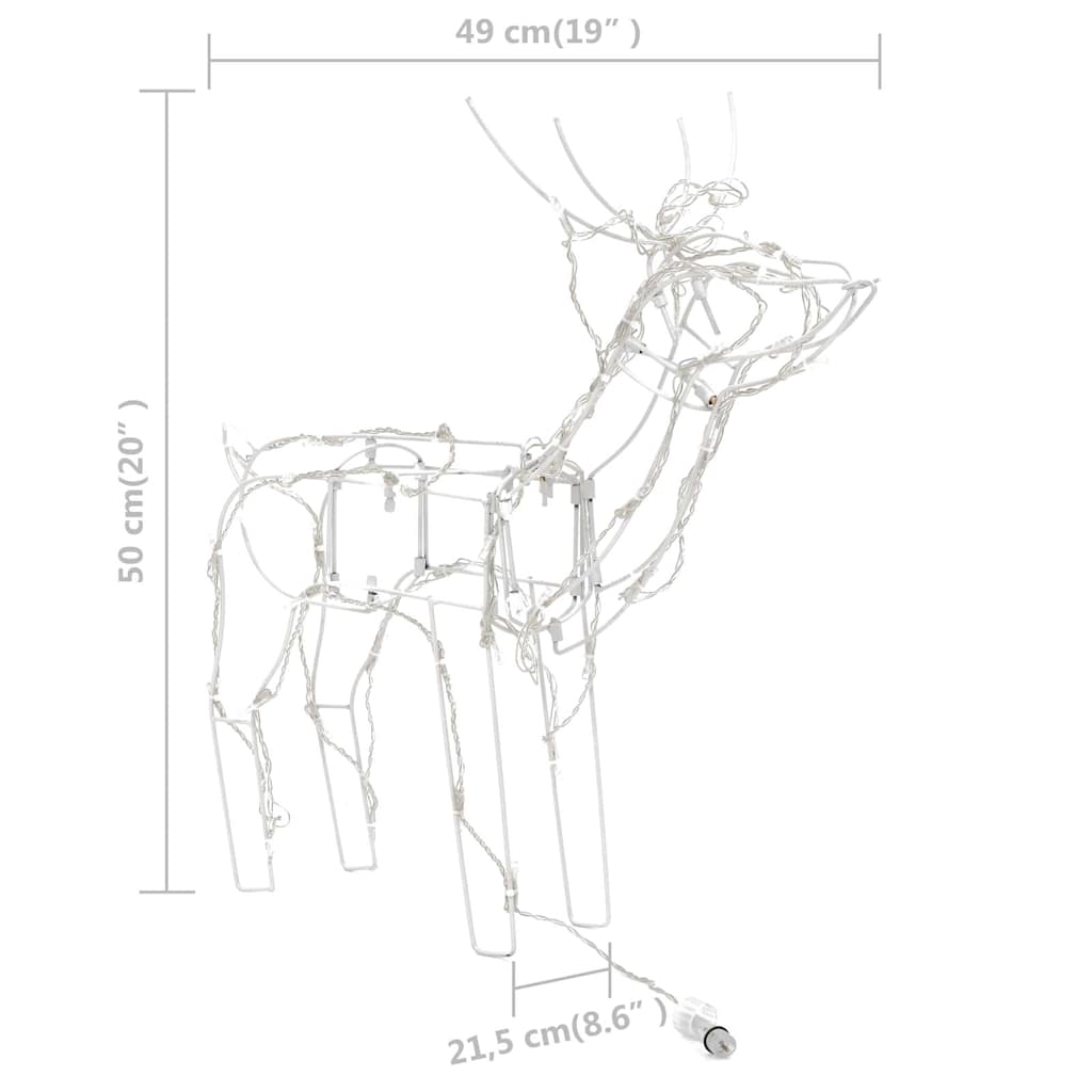 Decorazioni di Natale a Forma di Renne 3 pz 229 LED-Luci decorative natalizie 253484