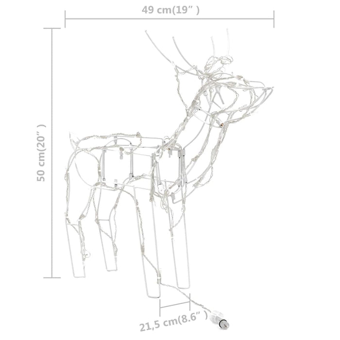 Decorazioni di Natale a Forma di Renne 3 pz 229 LED-Luci decorative natalizie 253484