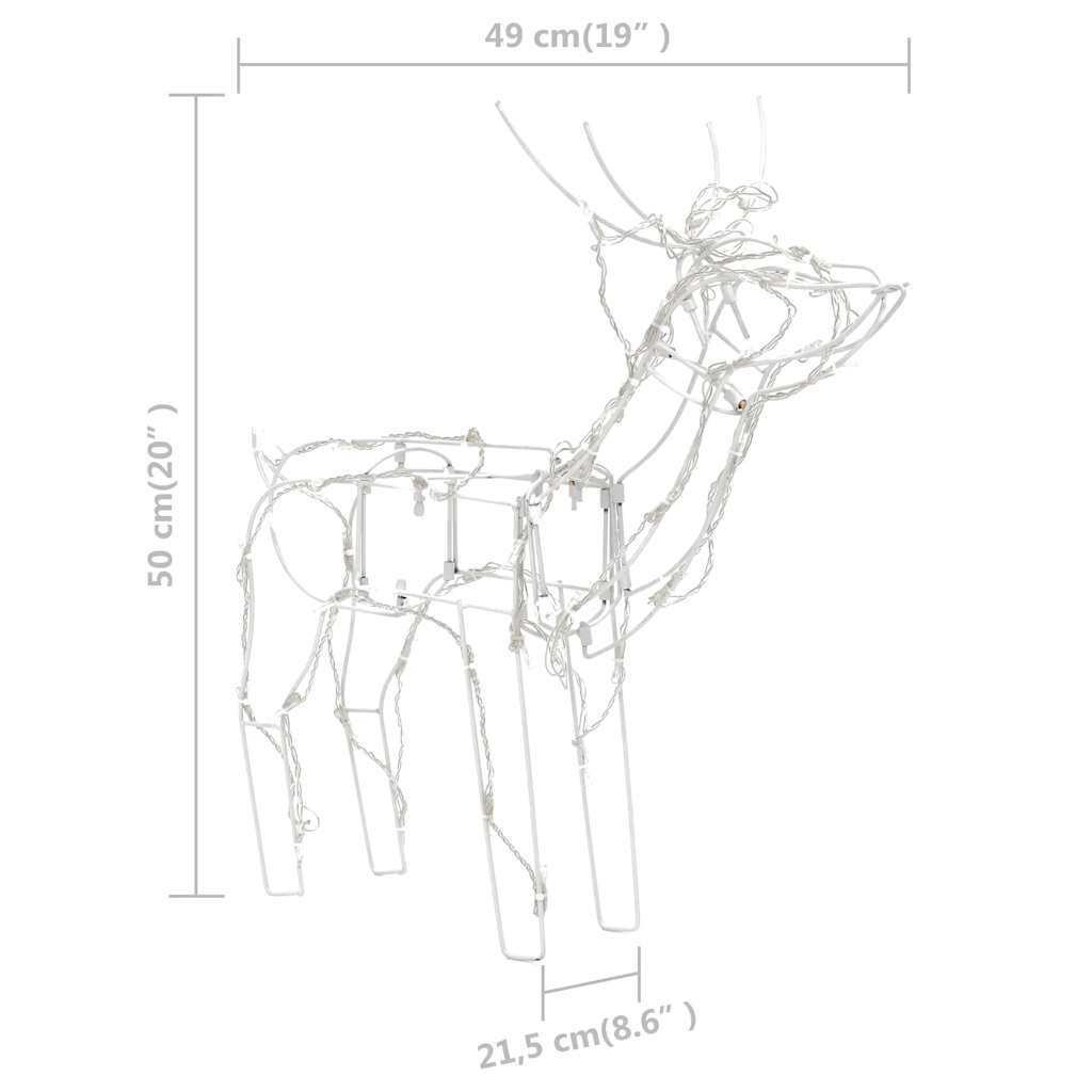 Decorazioni di Natale a Forma di Renne 3 pz 229 LED 328542