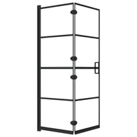 Cabina doccia pieghevole parete vasca parete doccia cabina vasca bagno interno casa ESG 100 x 140 cm nero 02_0002017