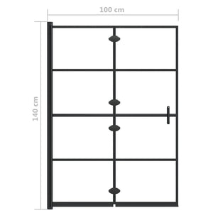 Cabina doccia pieghevole parete vasca parete doccia cabina vasca bagno interno casa ESG 100 x 140 cm nero 02_0002017