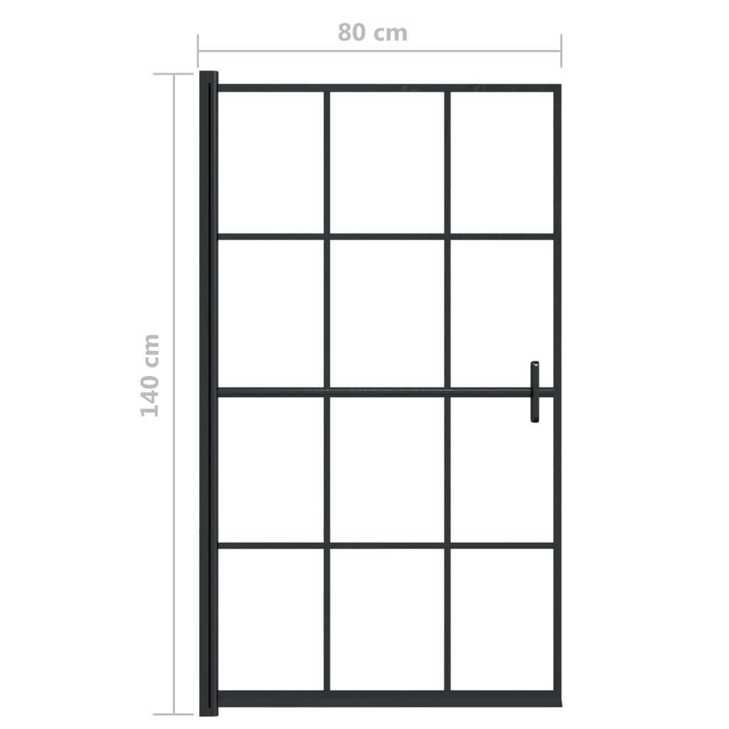 Cabina doccia parete vasca parete doccia cabina vasca accessorio bagno interno casa ESG 80 x 140 cm nero 02_0002019