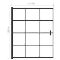 Cabina doccia parete vasca parete doccia cabina vasca accessorio bagno interno casa ESG 116 x 140 cm nero 02_0002021