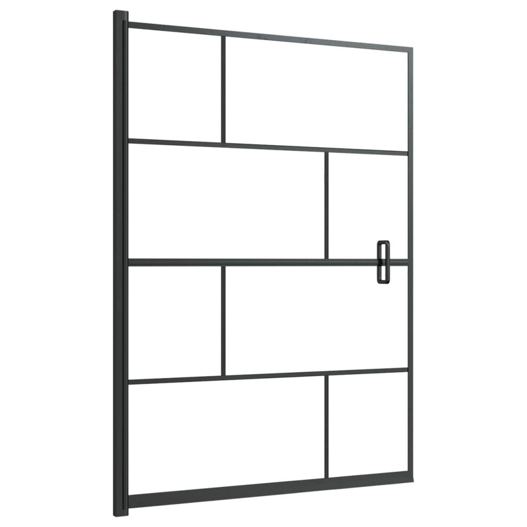 Cabina doccia parete vasca parete doccia cabina vasca accessorio bagno interno casa ESG 100 x 140 cm nero 02_0002023