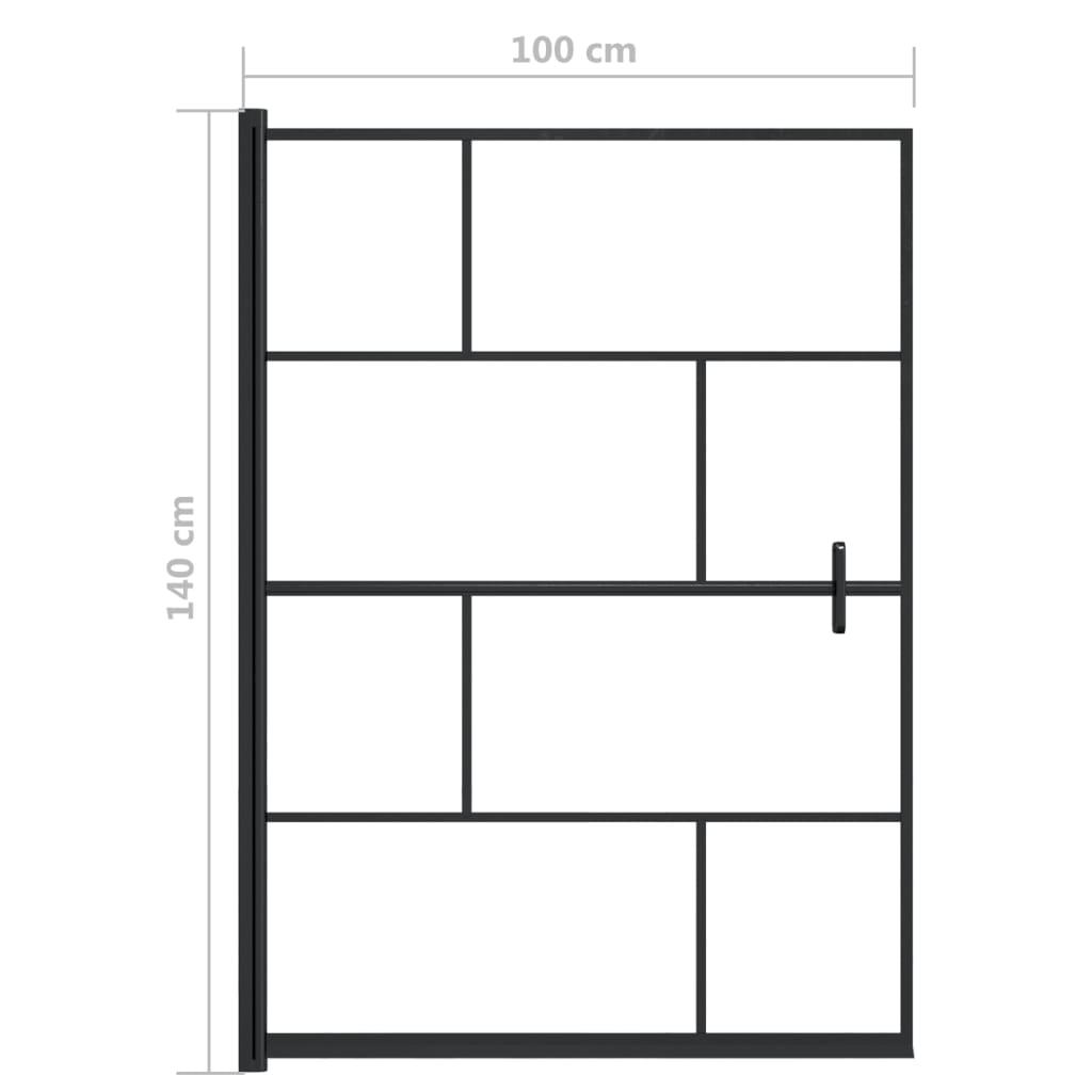 Cabina doccia parete vasca parete doccia cabina vasca accessorio bagno interno casa ESG 100 x 140 cm nero 02_0002023