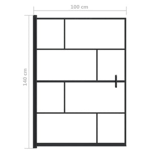 Cabina doccia parete vasca parete doccia cabina vasca accessorio bagno interno casa ESG 100 x 140 cm nero 02_0002023