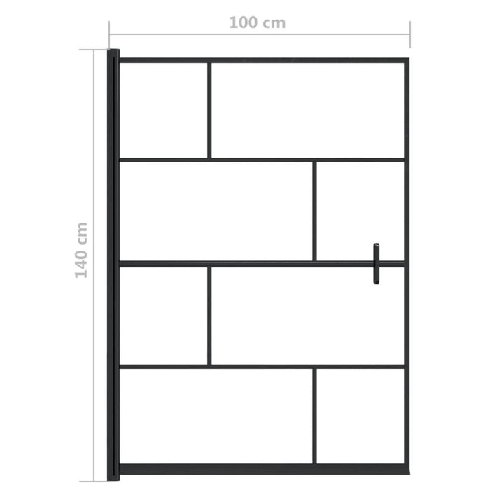 Cabina doccia parete vasca parete doccia cabina vasca accessorio bagno interno casa ESG 100 x 140 cm nero 02_0002023