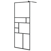 Parete Doccia Walk-in in Vetro Trasparente ESG Nera 80x195 cm 150752