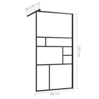 Parete Doccia Walk-in in Vetro Trasparente ESG Nera 80x195 cm 150752