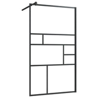 Parete per Doccia Walk-in Vetro Trasparente ESG 90x195 cm Nera 150753