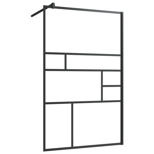Parete Doccia Walk-in in Vetro Trasparente ESG Nera 100x195 cm 150754