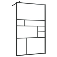 Parete Doccia Walk-in in Vetro Trasparente ESG Nera 100x195 cm 150754