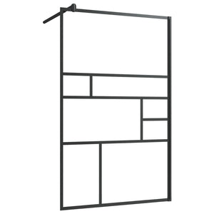 Parete Doccia Walk-in in Vetro Trasparente ESG Nera 100x195 cm 150754