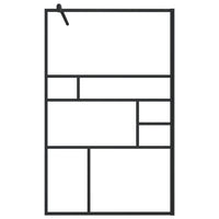 Parete Doccia Walk-in in Vetro Trasparente ESG Nera 100x195 cm 150754