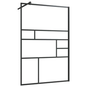 Parete Doccia Walk-in in Vetro Trasparente ESG Nera 115x195 cm cod mxl 41416