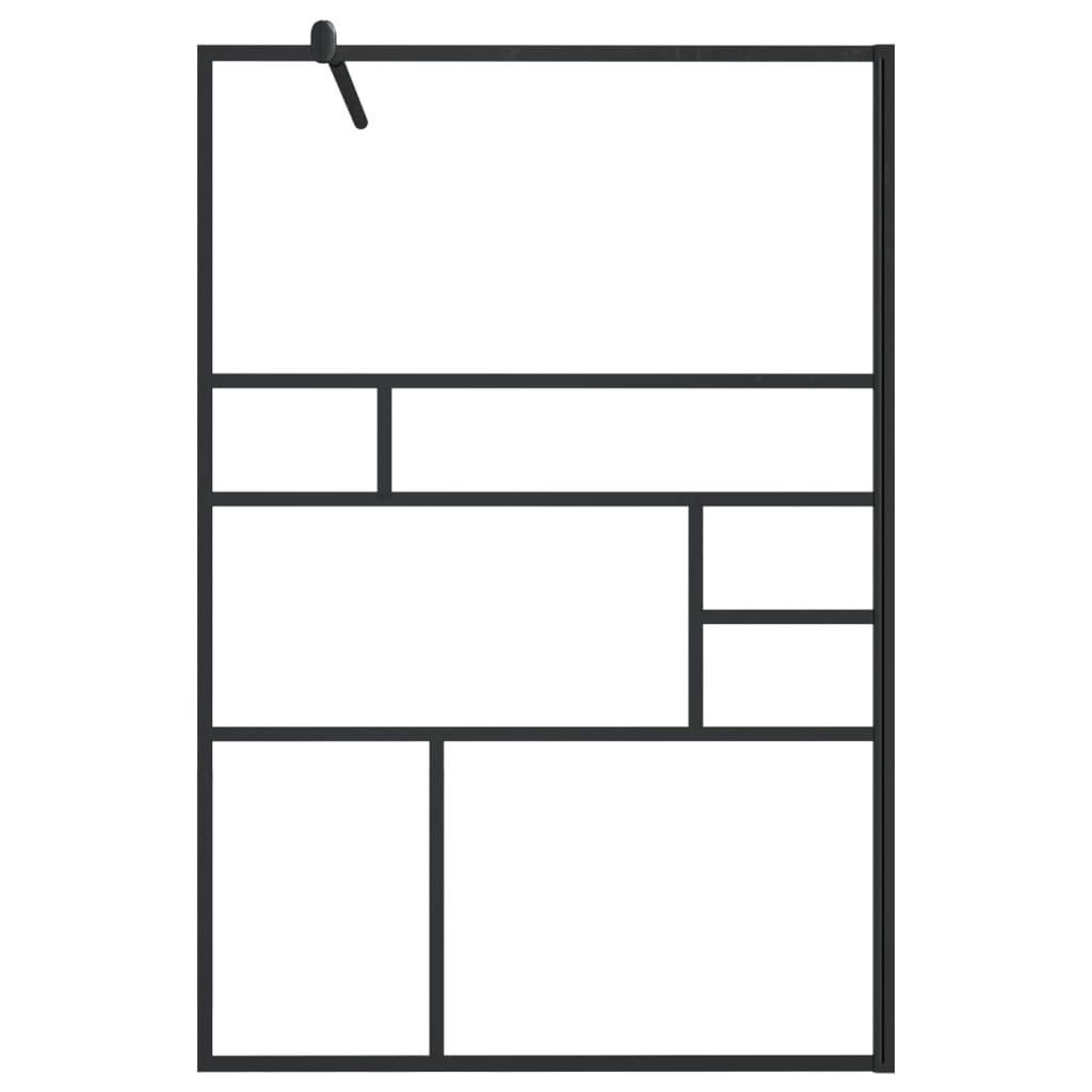 Parete Doccia Walk-in in Vetro Trasparente ESG Nera 115x195 cm cod mxl 41416