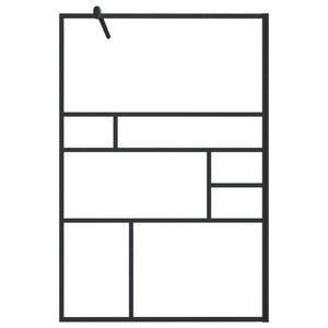 Parete Doccia Walk-in in Vetro Trasparente ESG Nera 115x195 cm cod mxl 41416