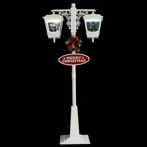 Lampione Natalizio Babbo Natale Bianco Rosso 81x40x188 cm PVC 331475