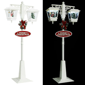 Lampione Natalizio Babbo Natale Bianco Rosso 81x40x188 cm PVC 331475