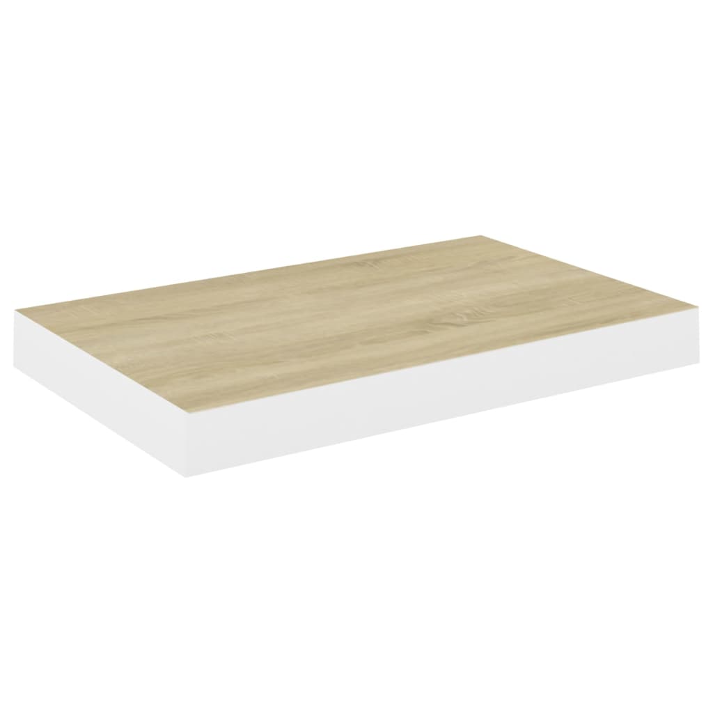 Scaffale a Parete Rovere e Bianco 50x23x3,8 cm in MDF 326573